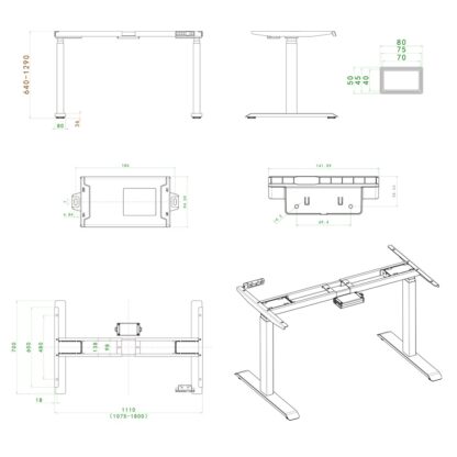 Dual-Motor-Electric-Height-Adjustable-Desk-Frame-Inclusive-GST-Free-Shipping-Three-Stage Frame size